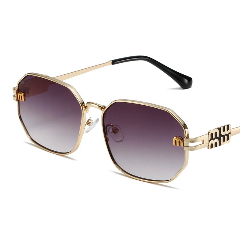 Gafas De Sol rectangulares De alta calidad, Gafas Vintage De diseñador De marca a la moda, Gafas con montura De Metal UV400, Gafas De Sol para Mujer 308393