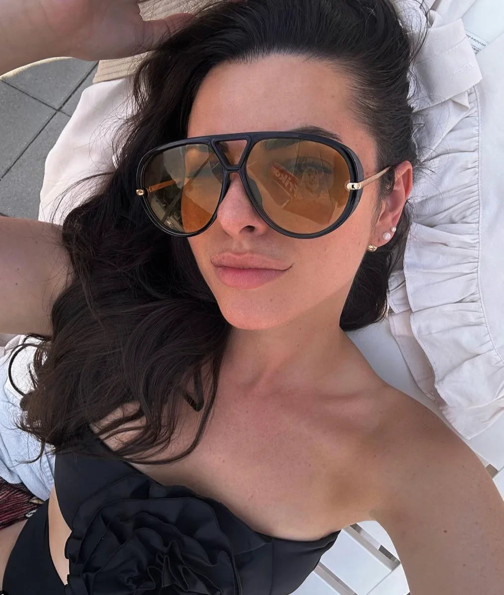 Gafas De Sol De lujo De diseñador De marca para mujer, gafas De Sol Vintage De gran tamaño para sexo, gafas De Sol De moda negras para mujer # 300864