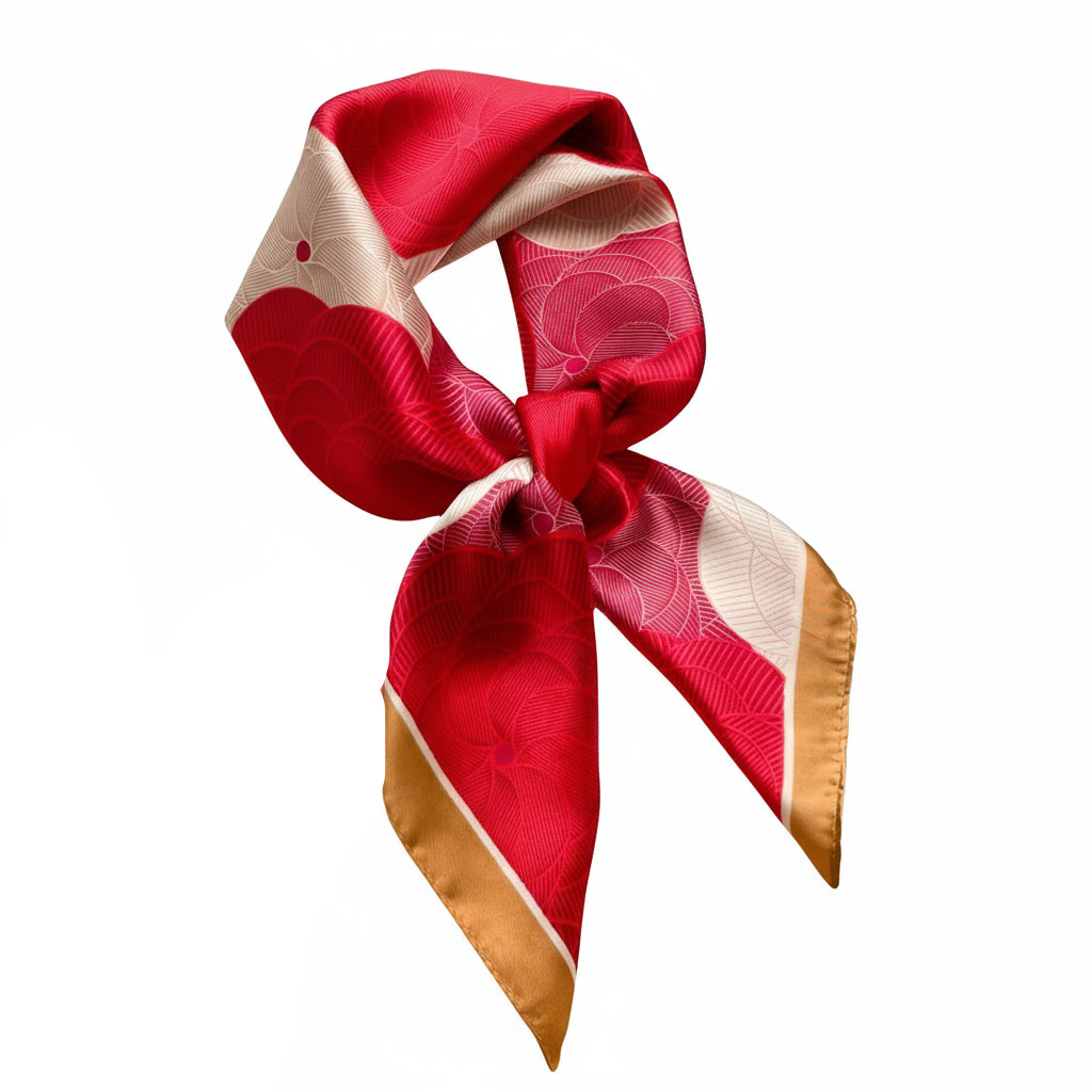 Pañuelo cuadrado elegante de 70 cm para mujer – Estilo chic con estampado clásico”